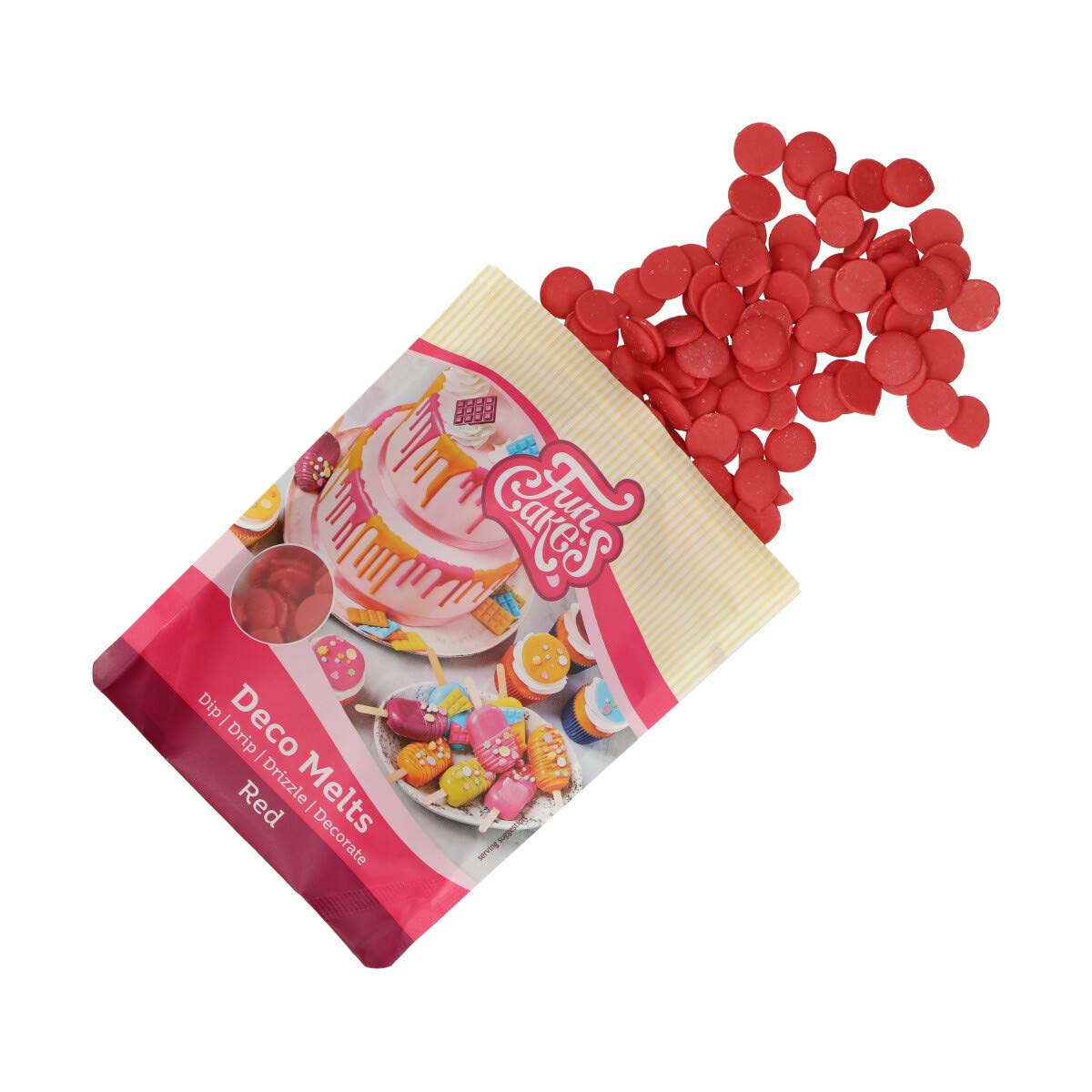 funcakes-deco-melts-pastilles-rouge-250g-chocolat-blanc image 3