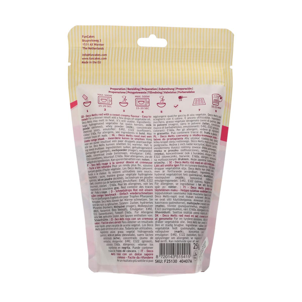 funcakes-deco-melts-pastilles-rouge-250g-chocolat-blanc image 2