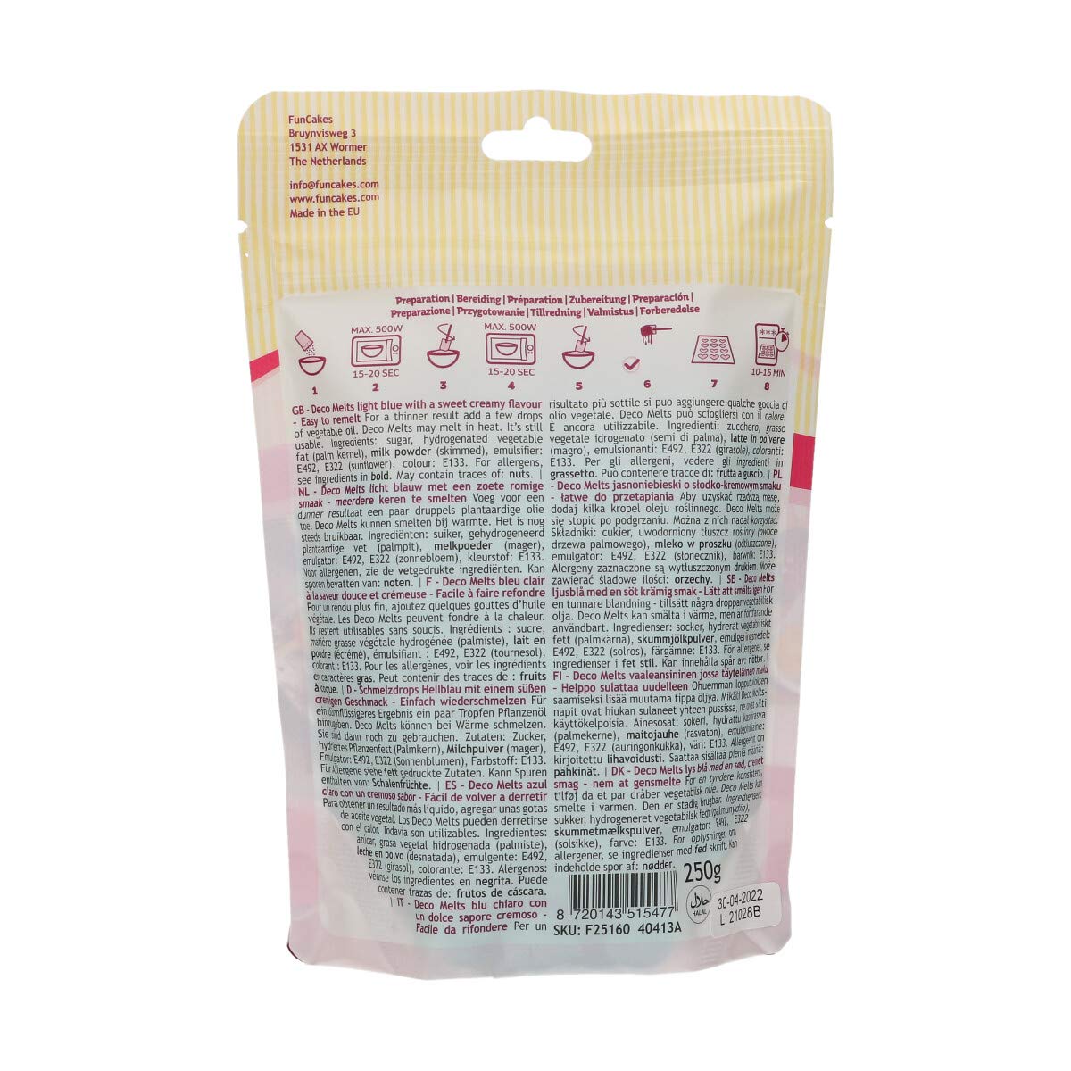 funcakes-deco-melts-pastilles-bleu-clair-250-g-cr-meux image 2