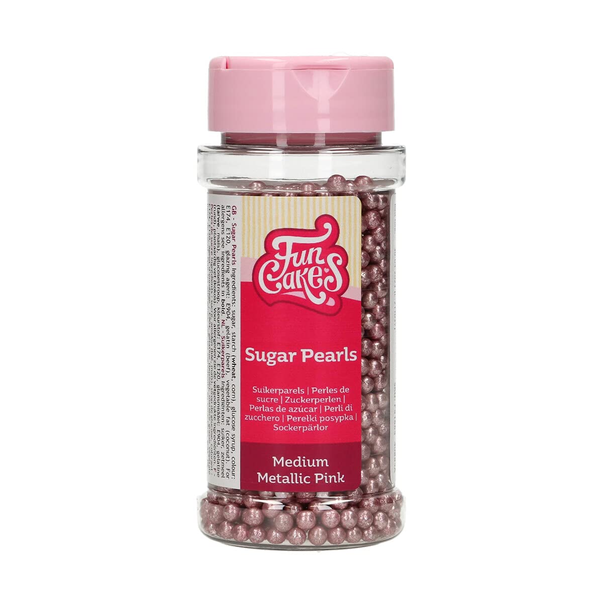 funcakes-3d-sprinkle-medley-perles-sucre-rose-m-tallique-80-g image 1