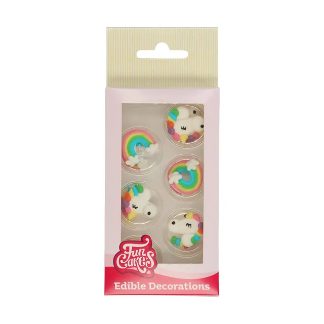 funcakes-rainbow-figurines-sucre-licorne-12-pi-ces image 1