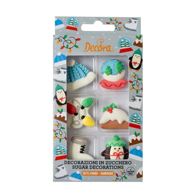 decora-bake-cook-line-white-christmas-d-cor-sucre-6-pcs image 1