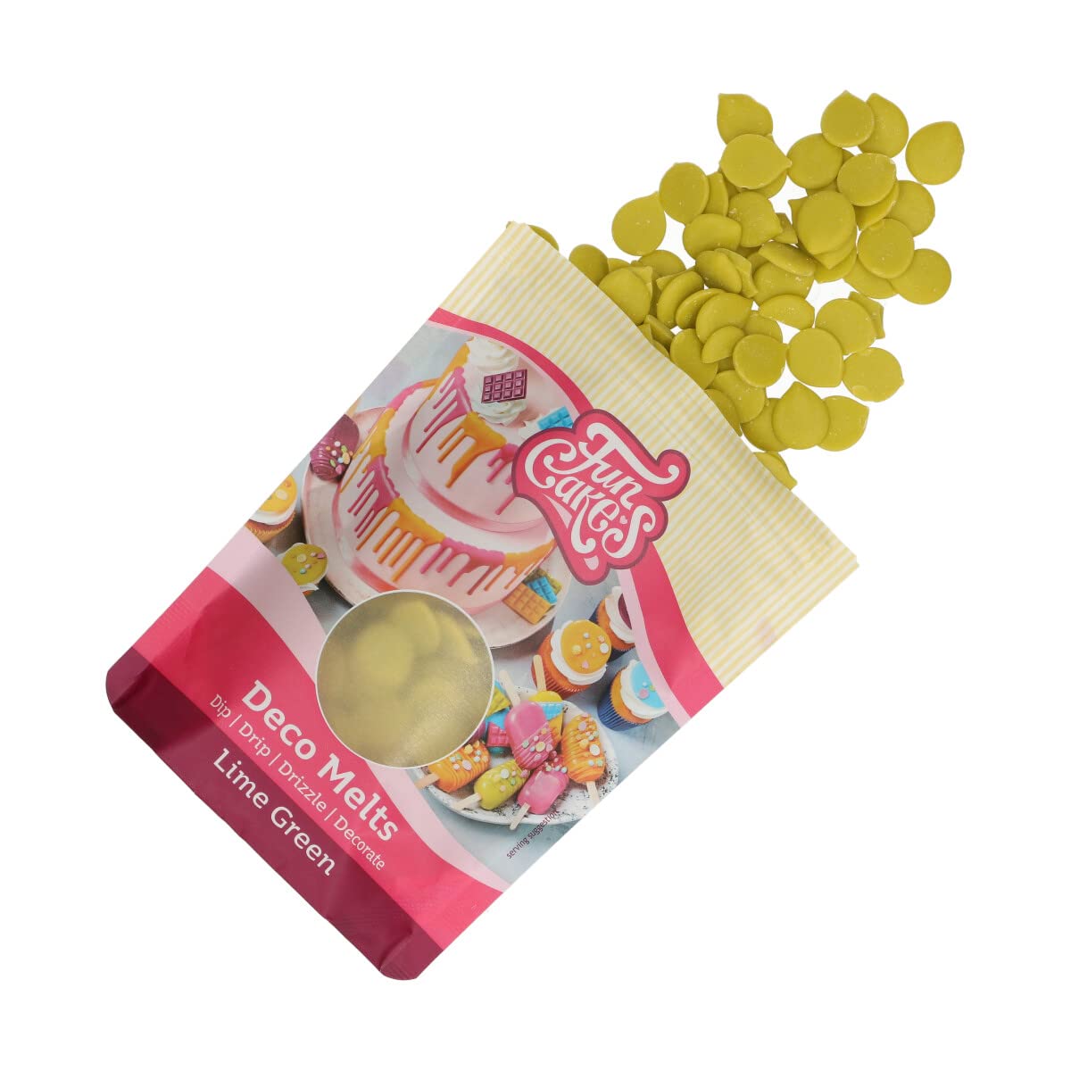 funcakes-deco-melts-pastilles-vert-citron-250-g-drip image 3