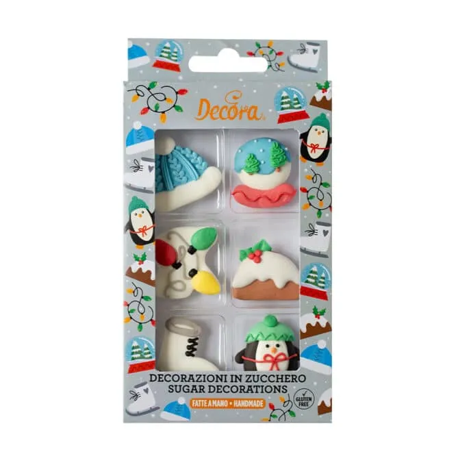 decora-bake-cook-line-white-christmas-d-cor-sucre-6-pcs image 1
