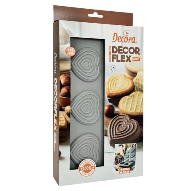 decora-bake-cook-moule-silicone-duo-coeur-2-pi-ces-6-cavit-s image 1