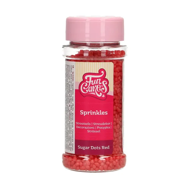 funcakes-3d-sprinkle-medley-sugar-dots-vermicelles-rouges-80-g image 1