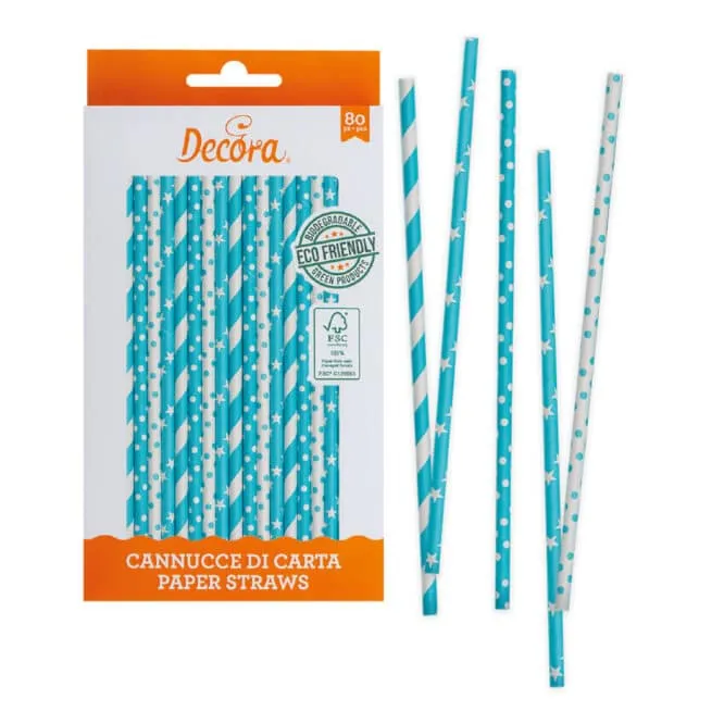 decora-bake-cook-stars-pois-pailles-papier-bleu-ciel-80-pcs image 1
