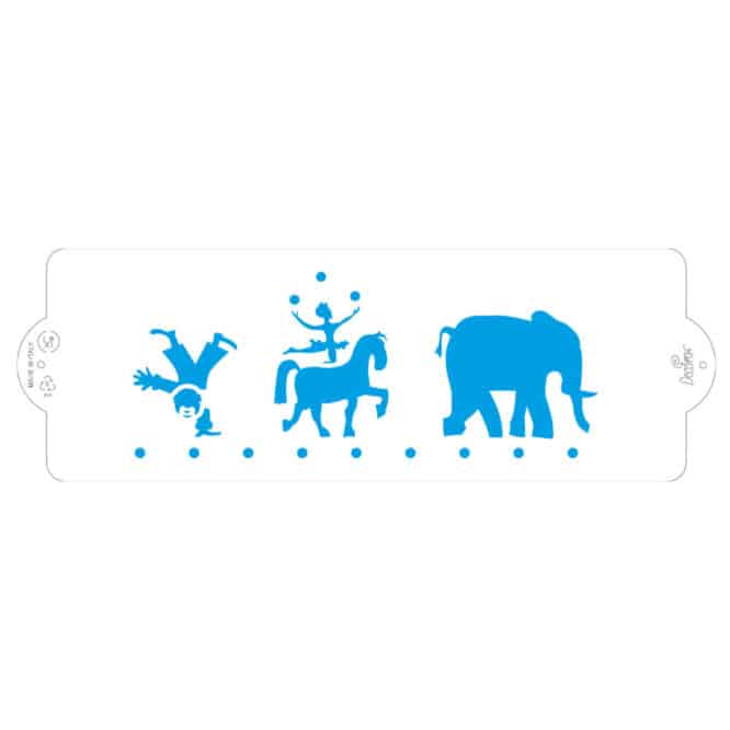 decora-bake-cook-stencil-circo-pochoir-10x30-cm-plastique image 1
