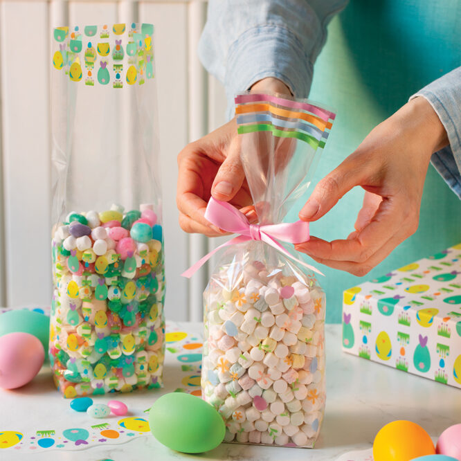 decora-bake-cook-sachets-plastique-fond-rigide-fiori-e-uova-100-pcs image 2