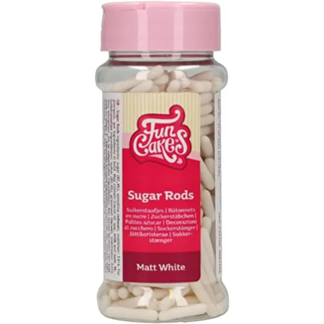 funcakes-3d-sprinkle-medley-matte-sugar-rods-xl-vermicelles-blanc-70-g image 1