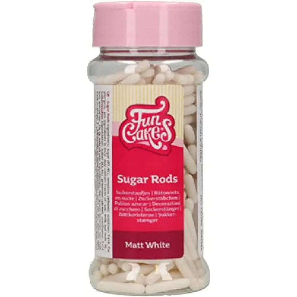 funcakes-3d-sprinkle-medley-matte-sugar-rods-xl-vermicelles-blanc-70-g image 1