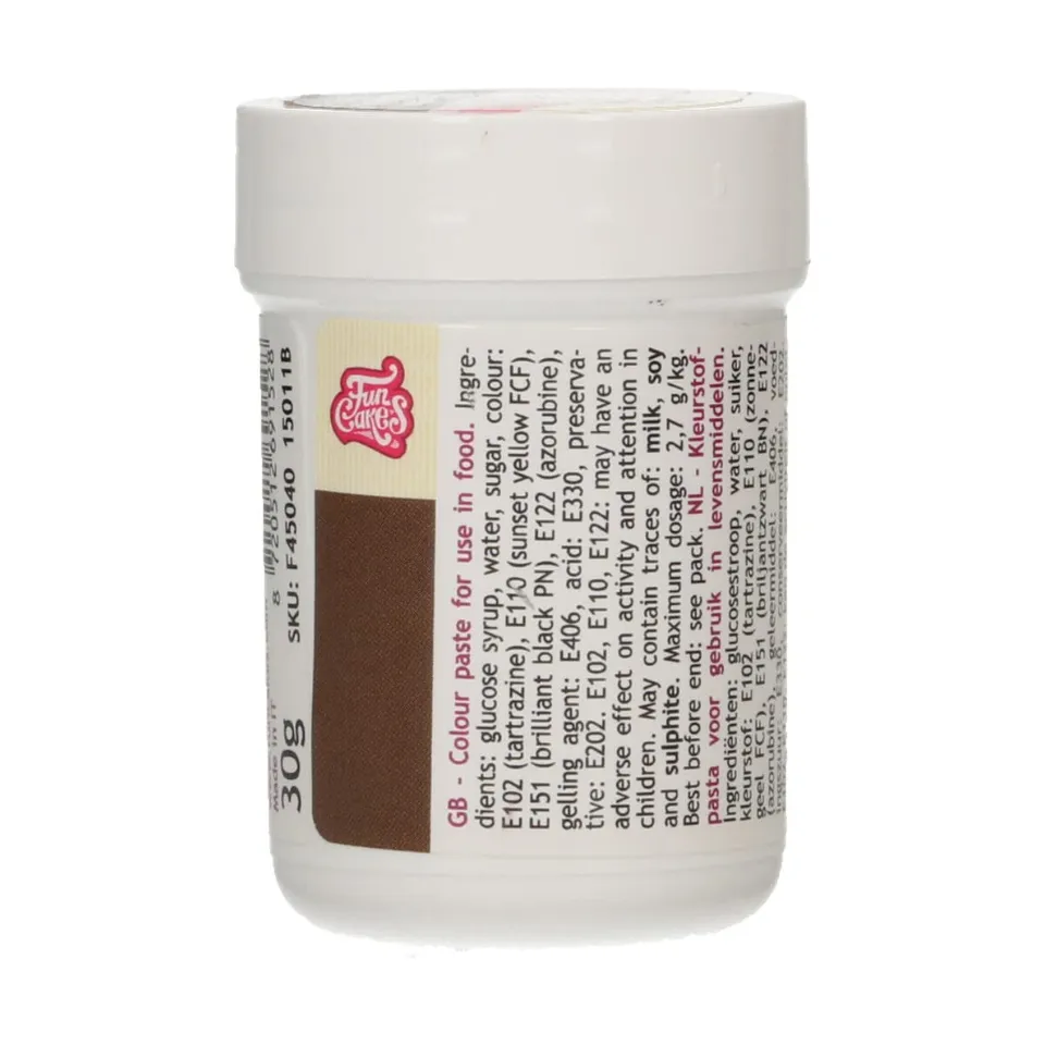 funcakes-food-colour-gel-colorant-p-te-marron-30g-concentr image 1