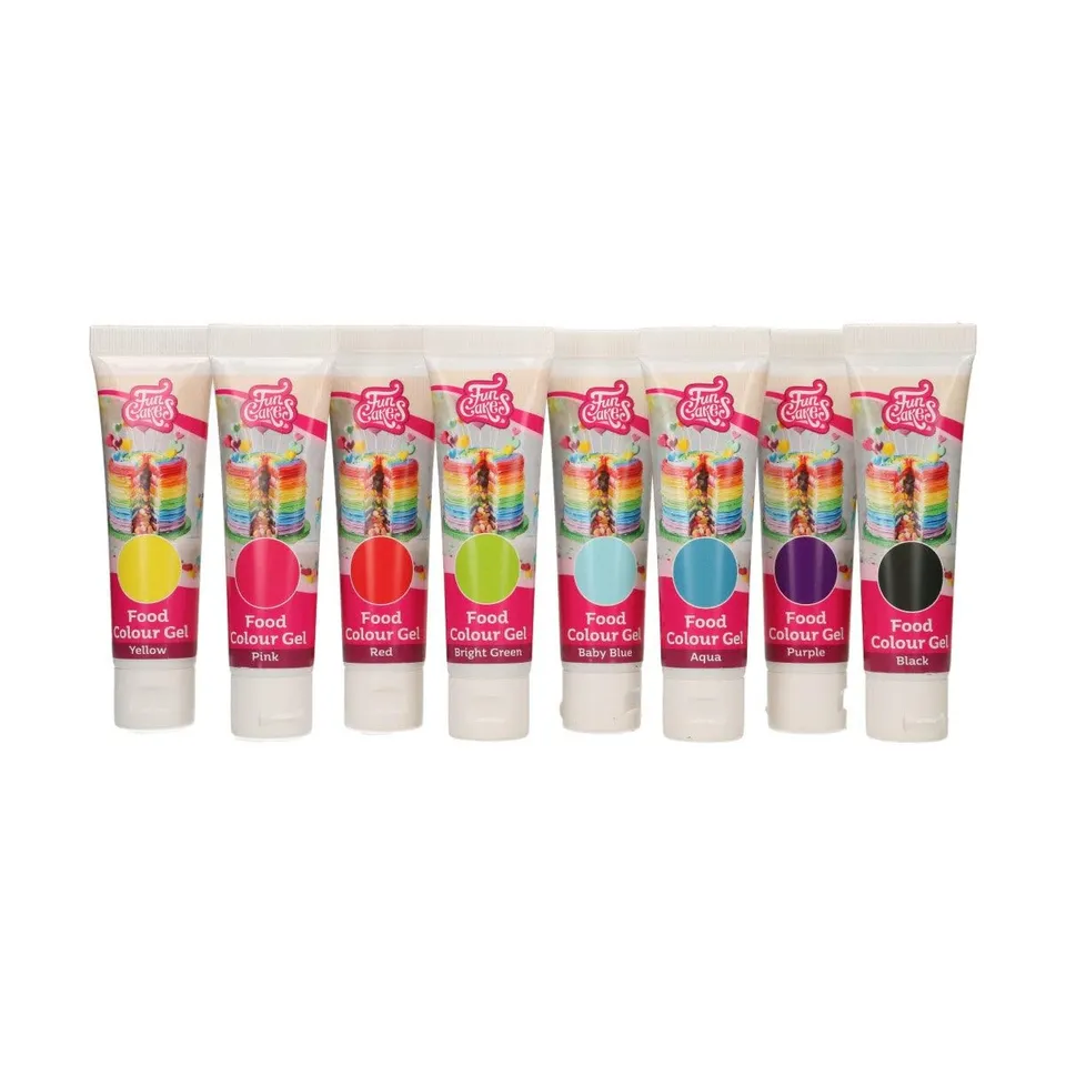 funcakes-food-colour-gel-colorants-alimentaires-lot-de-8 image 1