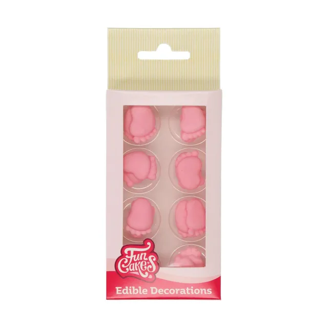 funcakes-baby-feet-pink-d-cor-en-sucre-16-pi-ces-rose image 1