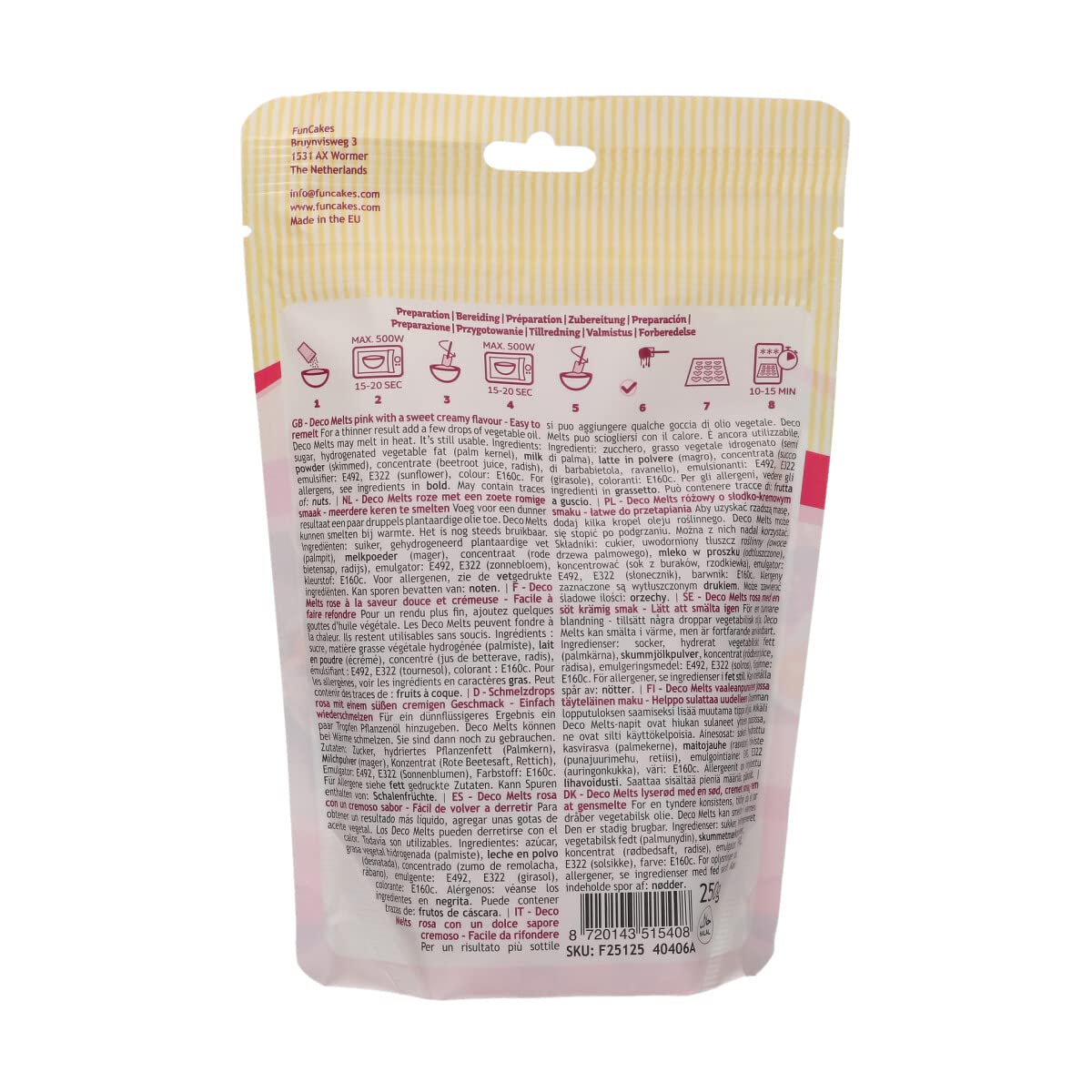 funcakes-deco-melts-pastilles-rose-pink-250-g image 2