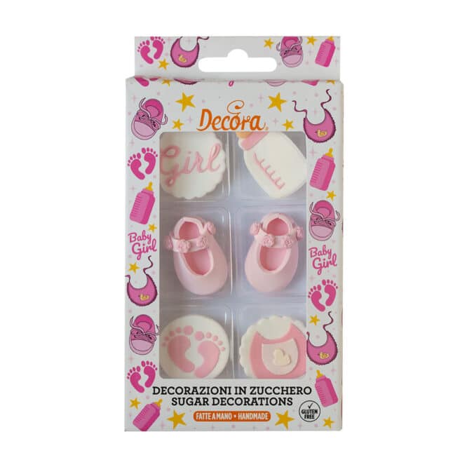 decora-bake-cook-line-it-s-a-girl-d-coration-sucre-naissance-6-pi-ces image 1