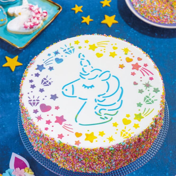 decora-bake-cook-pochoir-licorne-25-cm-g-teau-plastique image 2