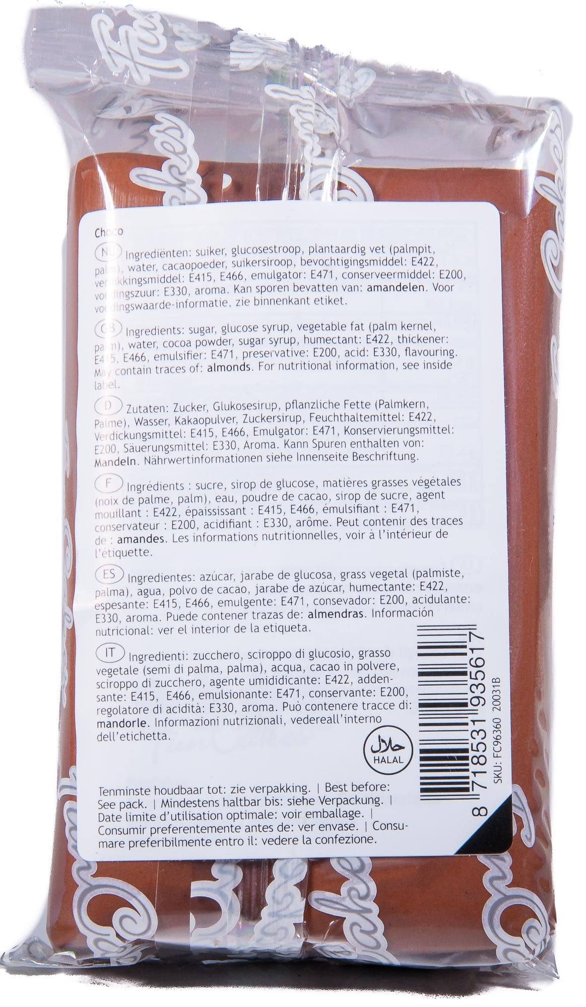 funcakes-pate-a-sucre-brun-250-g-gout-chocolat image 2