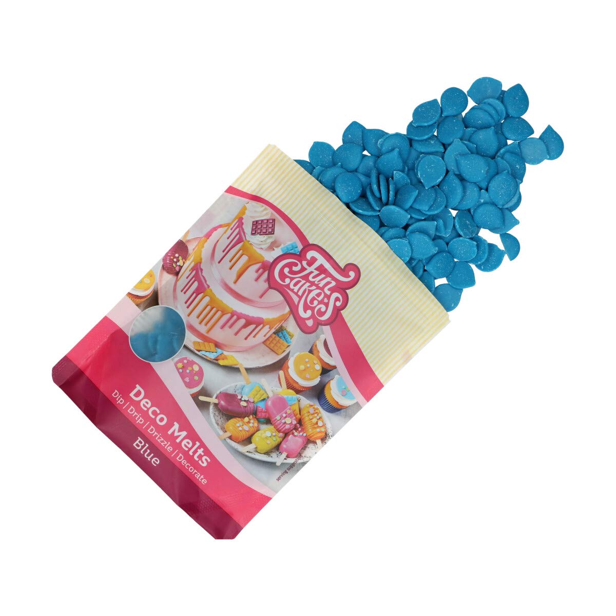 funcakes-deco-melts-pastilles-chocolat-bleu-250g-drip-cake image 3