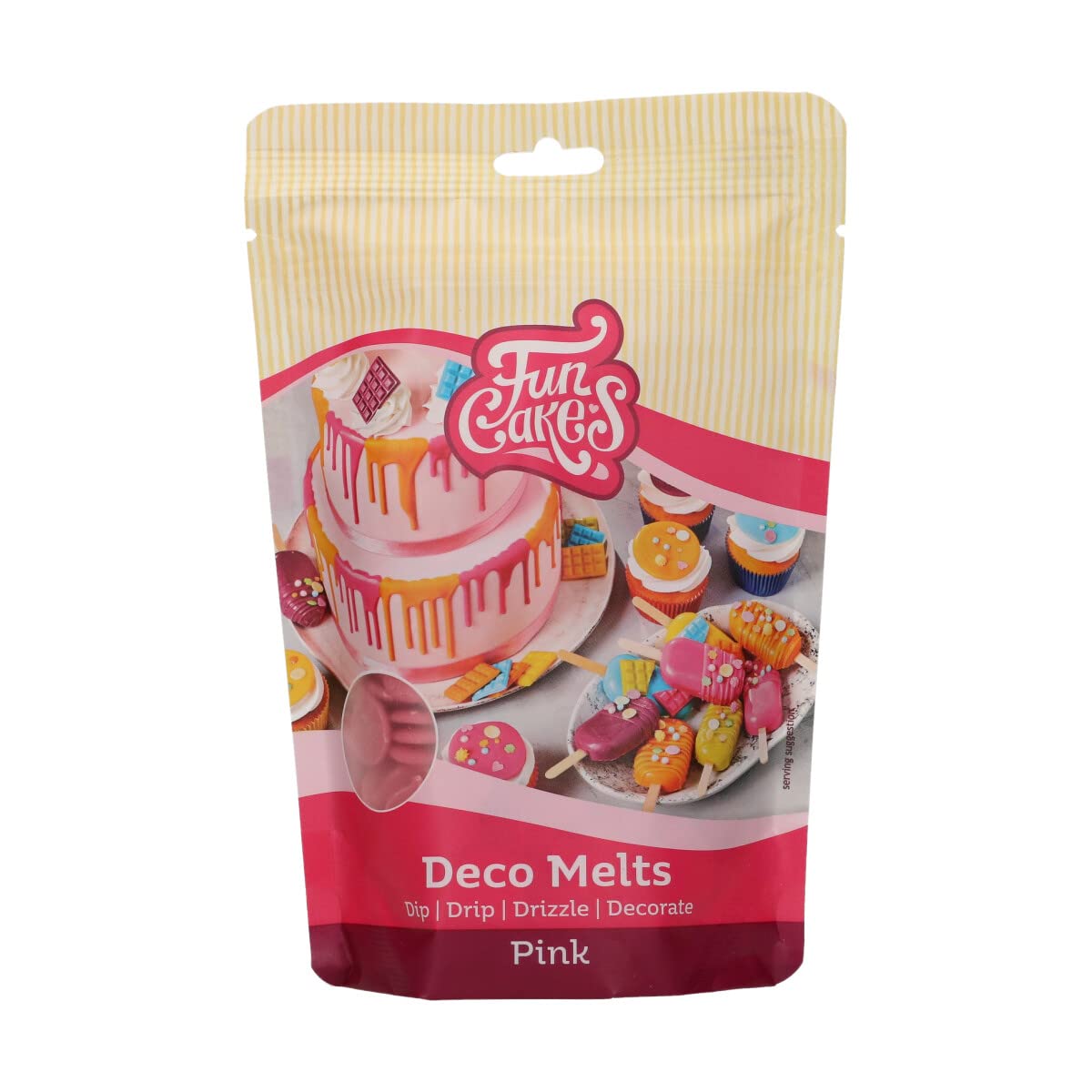 funcakes-deco-melts-pastilles-rose-pink-250-g image 1