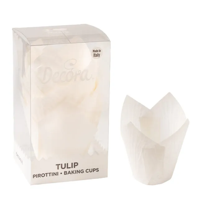 decora-bake-cook-tulip-caissettes-cupcakes-blanc-24-pces image 1