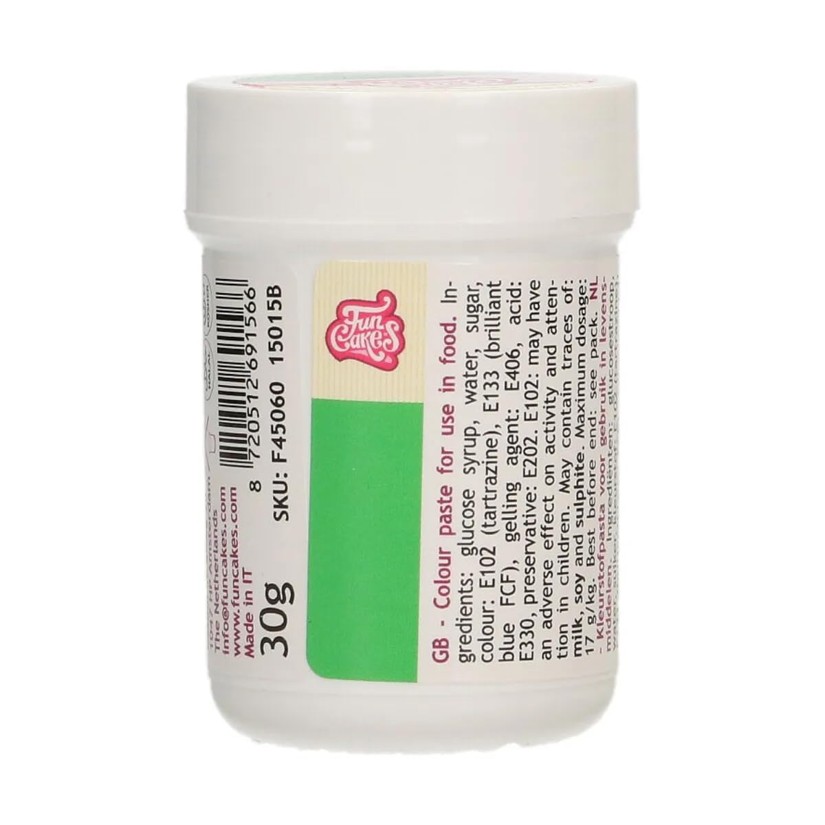 funcakes-food-colour-gel-colorant-p-te-vert-30-g image 1