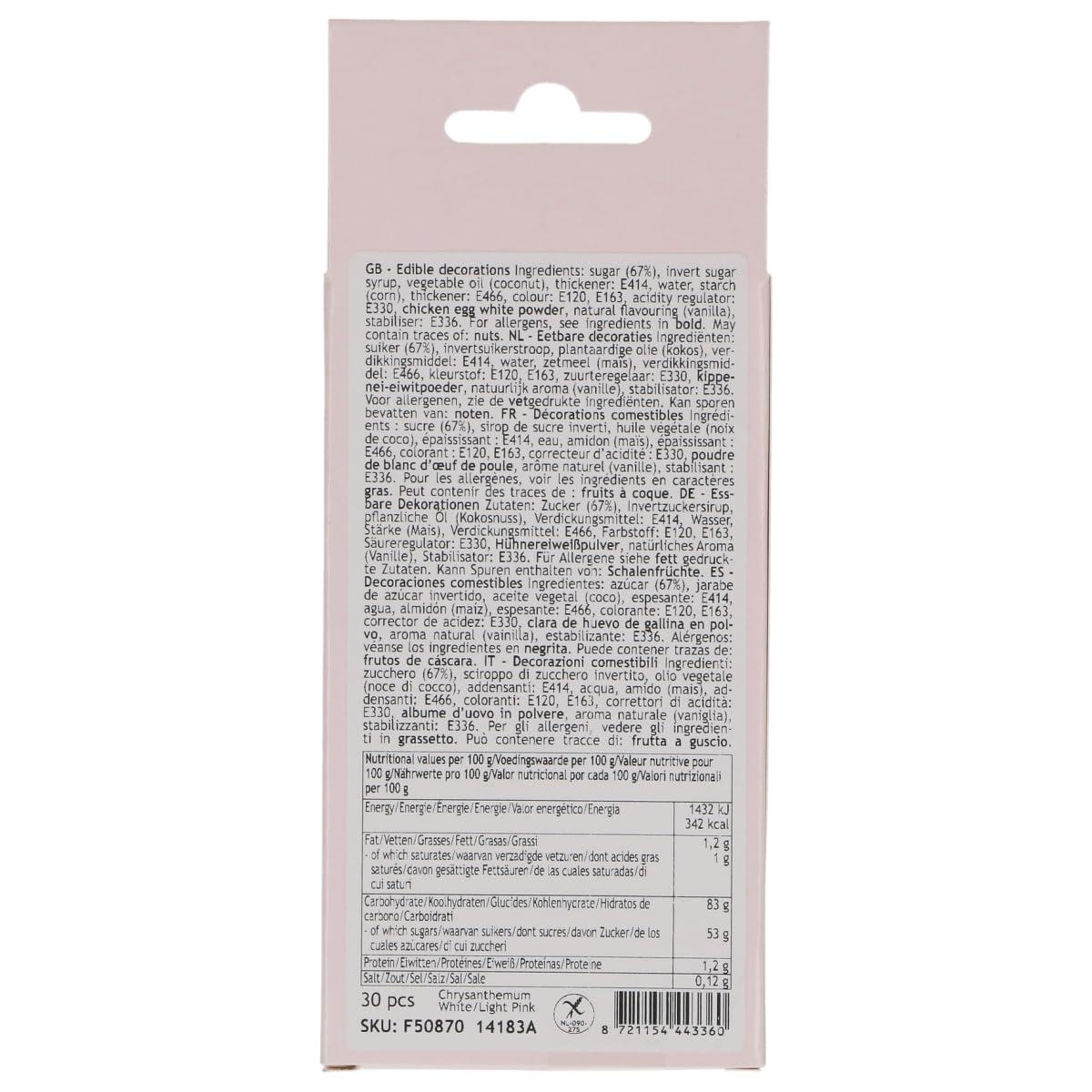 funcakes-marzipan-chrysanthemum-d-corations-en-sucre-blanc-rose-30-pcs image 4
