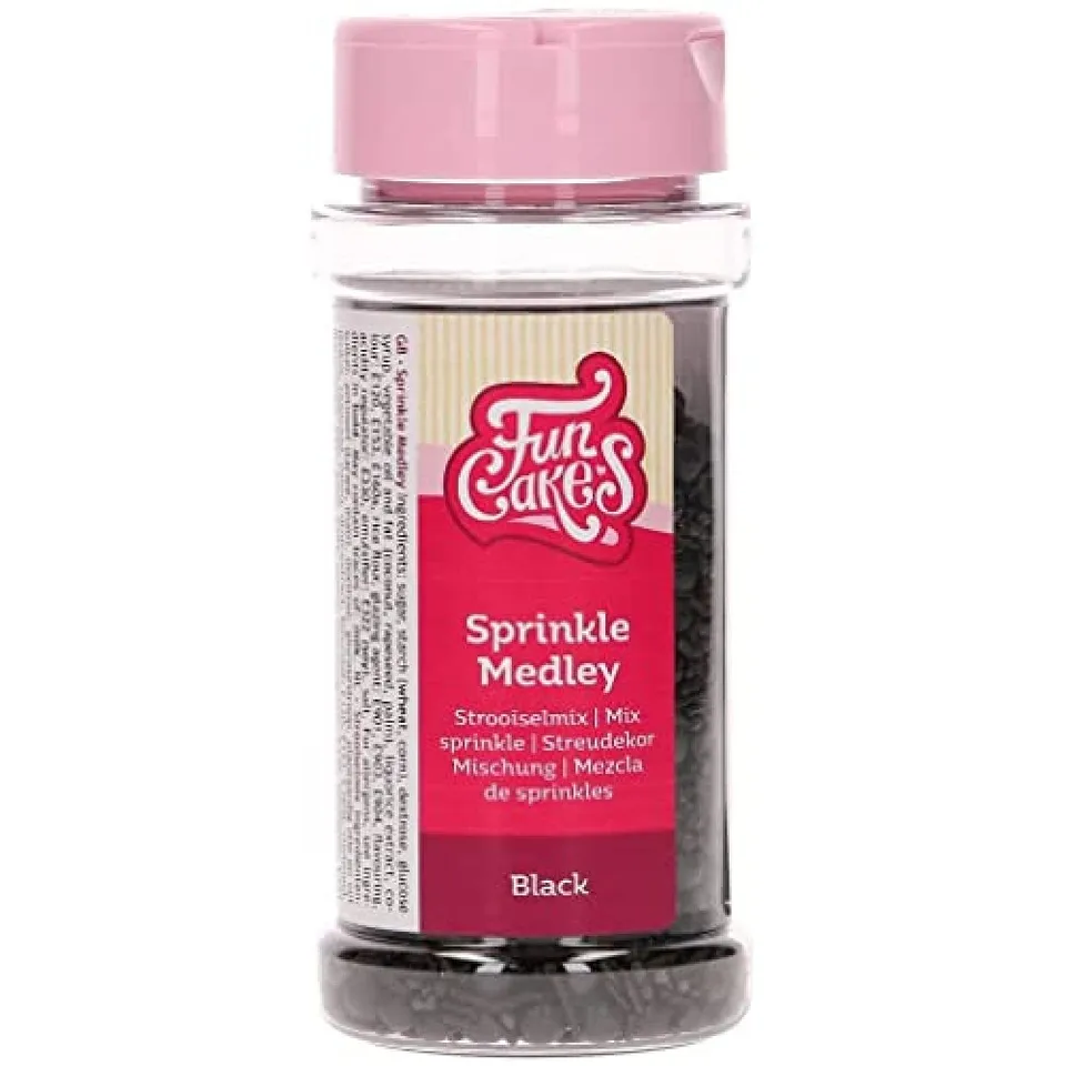 funcakes-3d-sprinkle-medley-paillettes-mix-sprinkles-noir-65-g image 1
