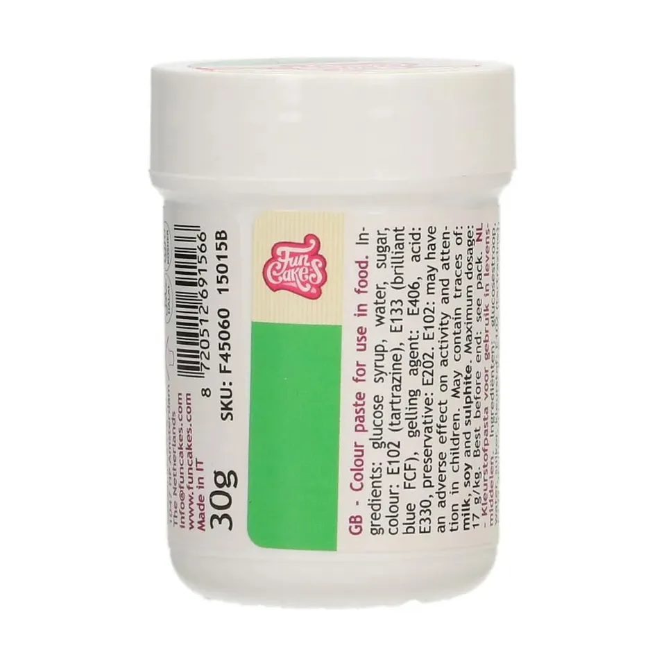 funcakes-food-colour-gel-colorant-p-te-vert-30-g image 1