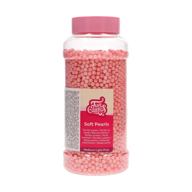 funcakes-soft-pearls-perles-sucre-rose-clair-5-mm-600-g image 1