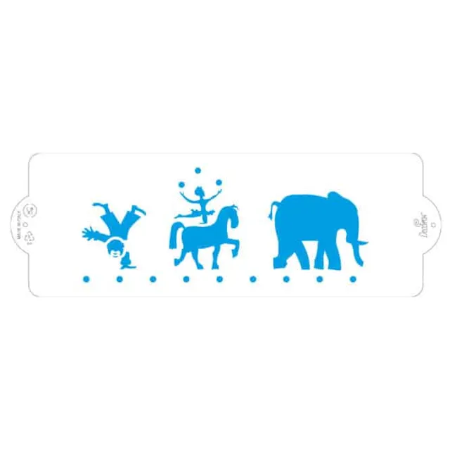 decora-bake-cook-stencil-circo-pochoir-10x30-cm-plastique image 1
