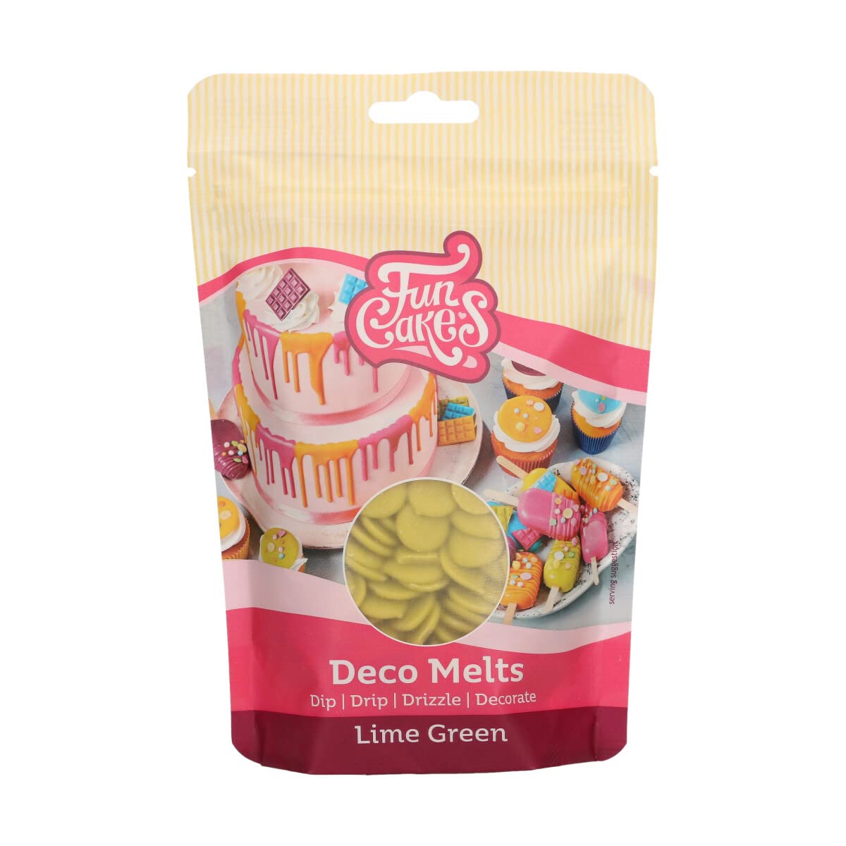 funcakes-deco-melts-pastilles-vert-citron-250-g-drip image 1
