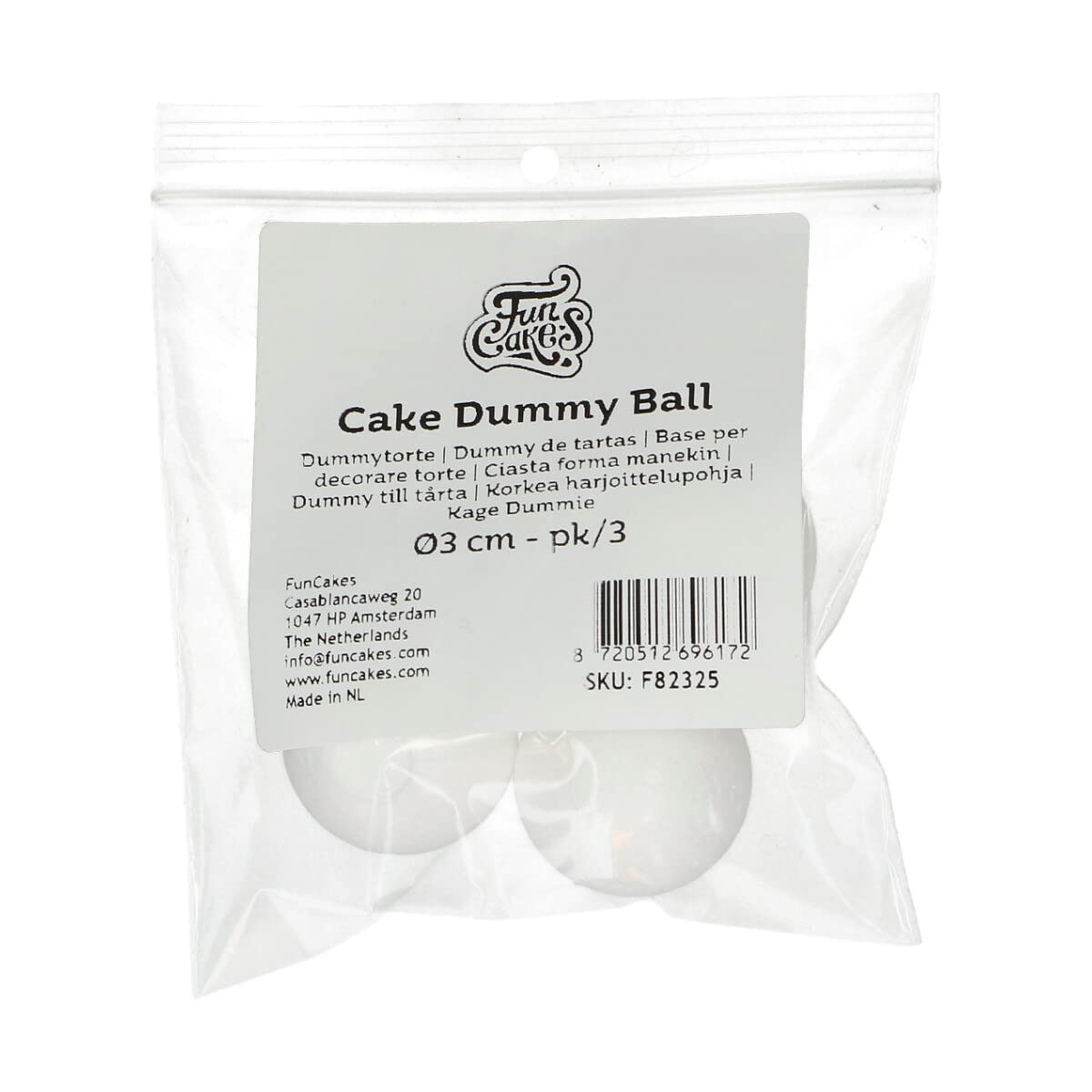 funcakes-cake-dummy-sphere-boules-polystyr-ne-3-cm-lot-3 image 2