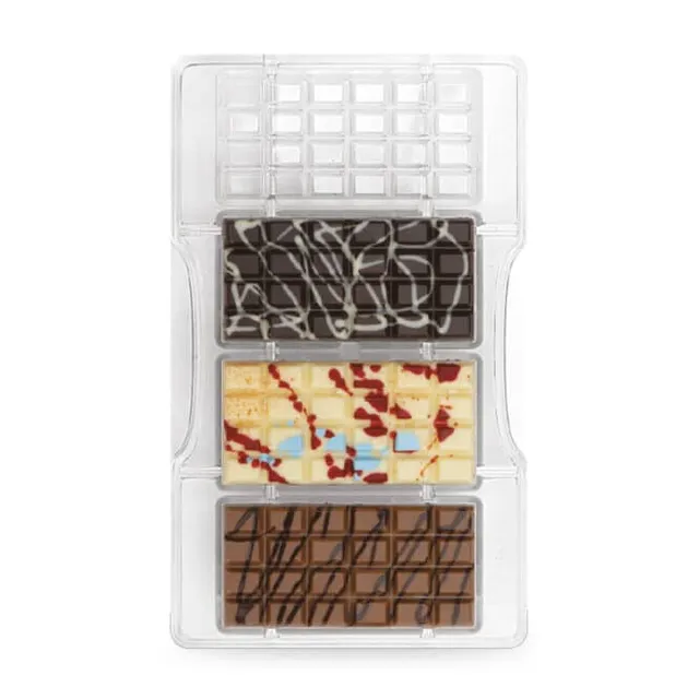 decora-bake-cook-line-barretta-moule-chocolat-4-cavit-s-polycarbonate image 1