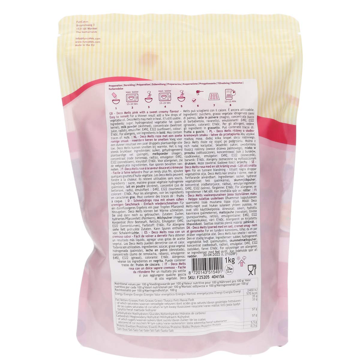funcakes-deco-melts-pastilles-fondre-roses-1-kg image 2