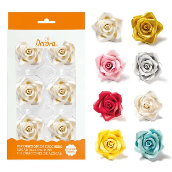 decora-bake-cook-line-6-roses-sucre-grandes-5-cm image 1