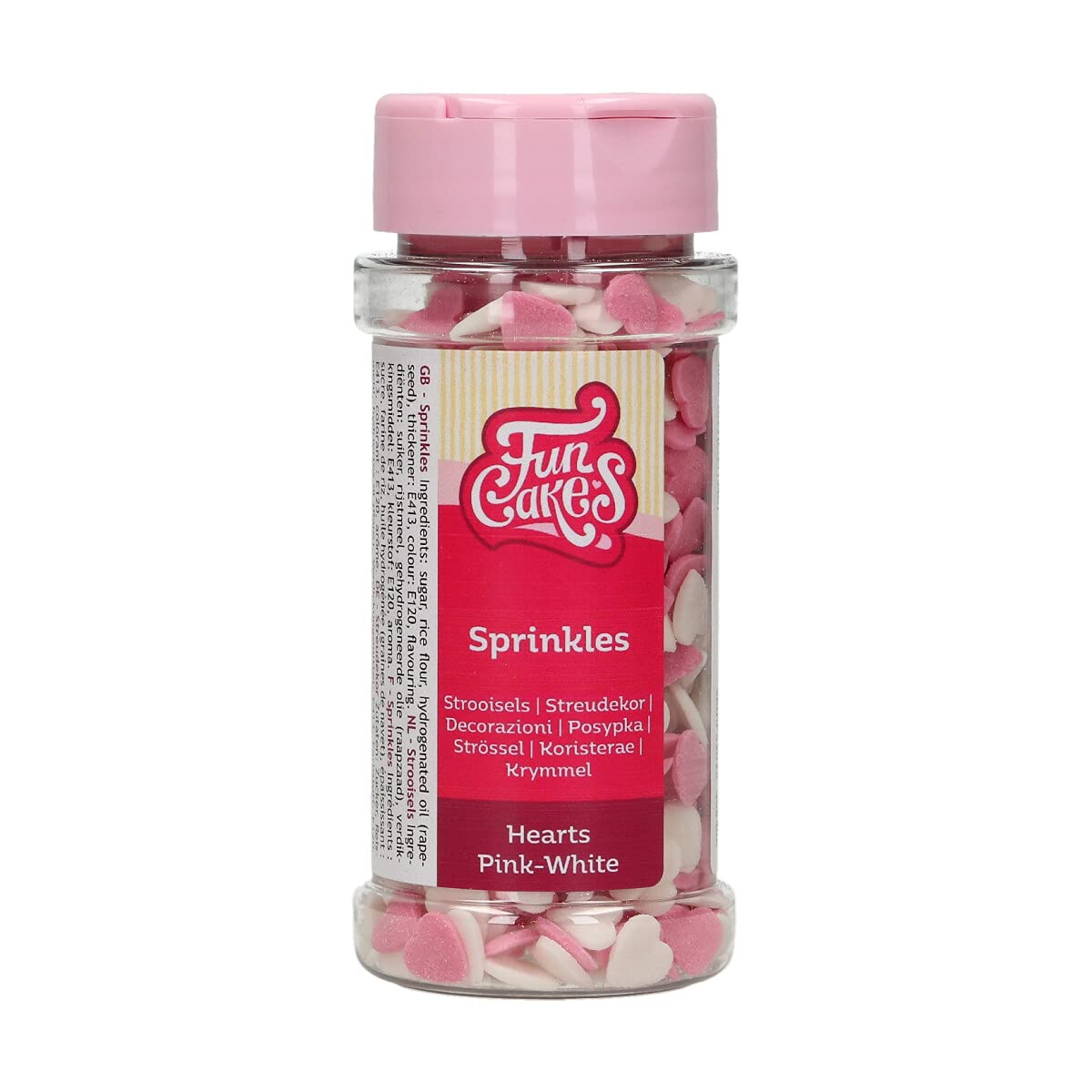 funcakes-hearts-pink-white-sprinkles-c-urs-sucre-rose-60-g image 1