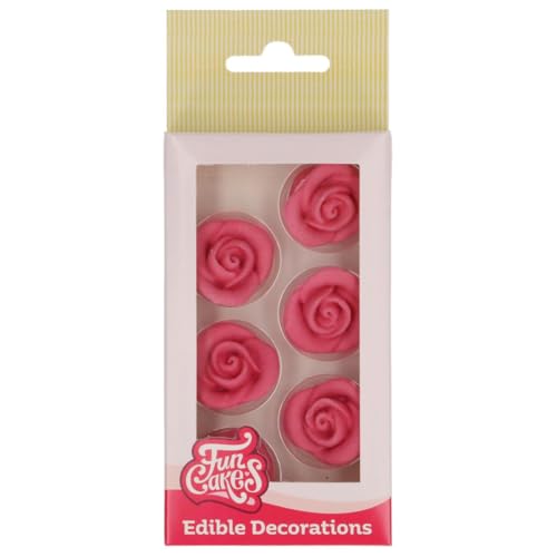 funcakes-roses-rosa-figurines-fondant-d-cor-sucre-rose-6-pcs image 3