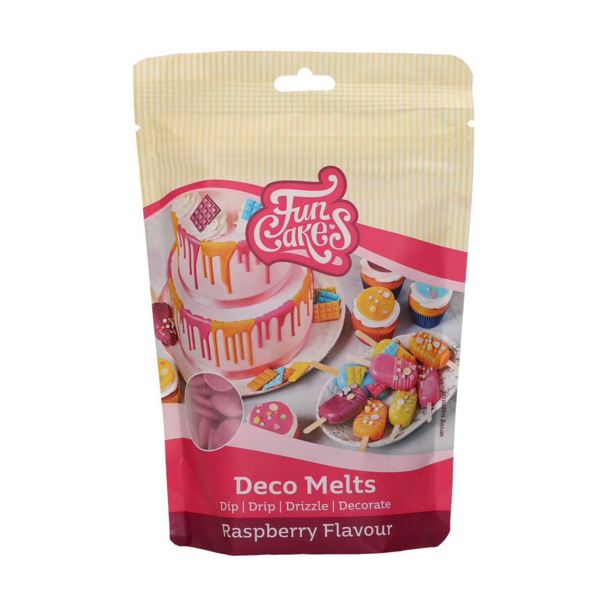 funcakes-deco-melts-pastilles-framboise-250-g-rose image 1