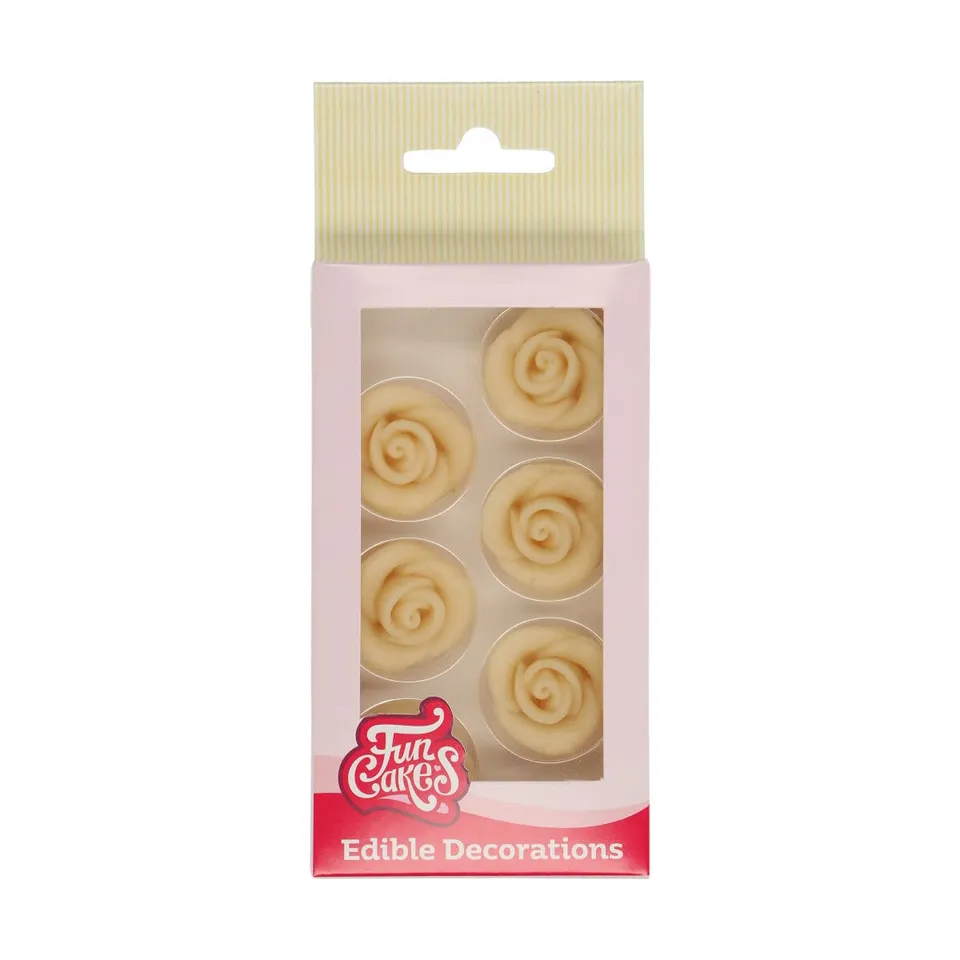 funcakes-marzipan-roses-blanches-2-5-cm-set-6 image 1