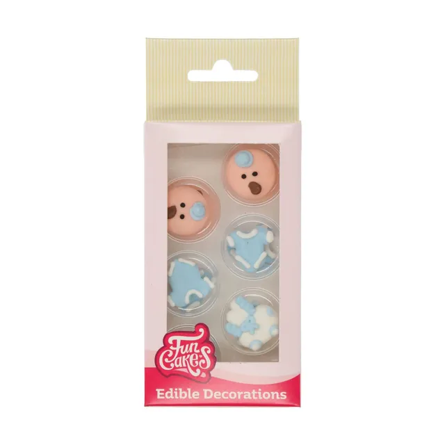 funcakes-baby-boy-d-corations-en-sucre-12-pi-ces-naissance-gar-on image 1