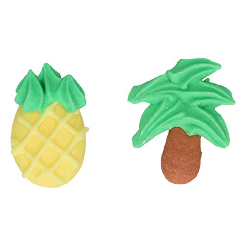 funcakes-d-corations-sucre-exotic-ananas-palmiers-12-pcs image 6